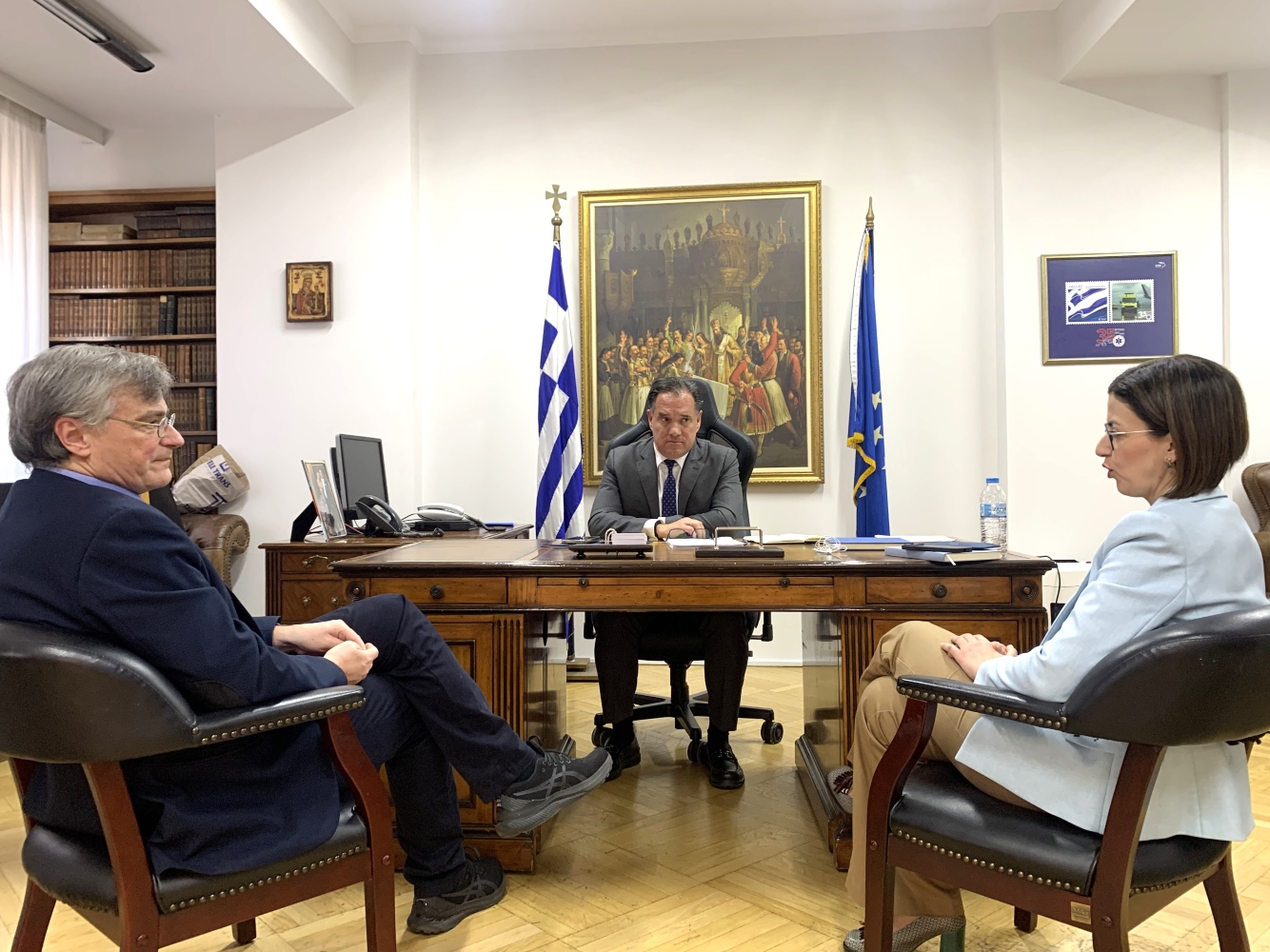 Συνάντηση Γεωργιάδη και Αγαπηδάκη με τον Σωτήρη Τσιόδρα για τον κορωνοϊό