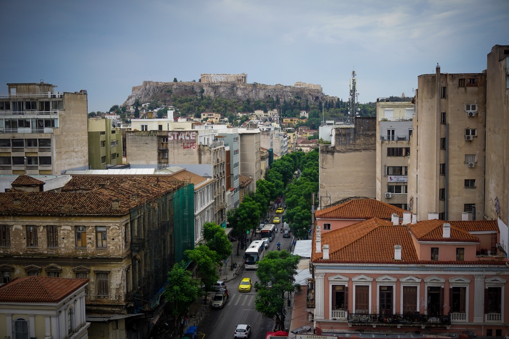 The goddess Athena on Athinaidos Street