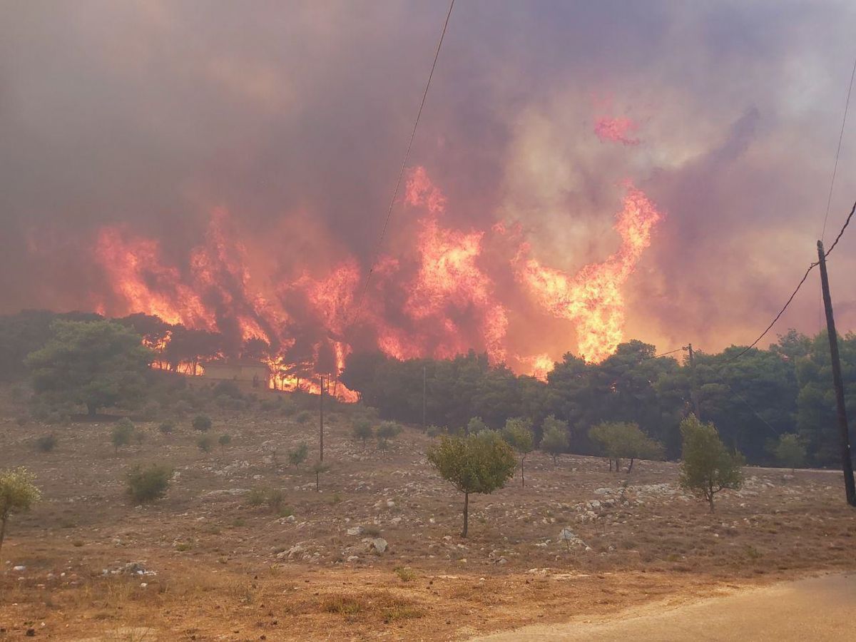 Ζάκυνθος: Χόρευαν στο πανηγύρι, ενώ η φωτιά έκαιγε ανεξέλεγκτα πίσω τους [vid]