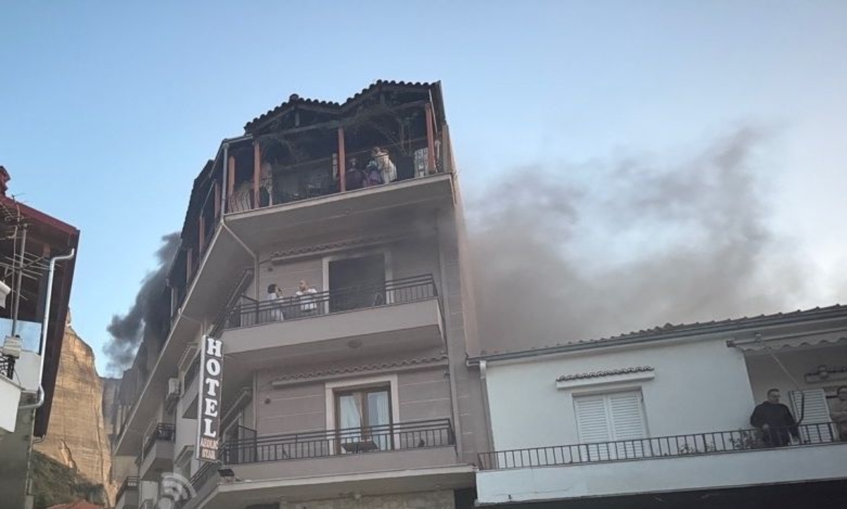 Φωτιά σε ξενοδοχείο στην Καλαμπάκα: Ένας νεκρός