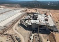 The construction of the new airport that is being developed at Kastelli in Iraklio on Crete is progressing The construction of the new airport that is being developed at Kastelli in Iraklio on Crete is progressing