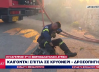 Φωτιά Κρυονέρι: Η στιγμή που εθελοντής πυροσβέστης καταρρέει μετά από μάχη με τις φλόγες Φωτιά Κρυονέρι: Η στιγμή που εθελοντής πυροσβέστης καταρρέει μετά από μάχη με τις φλόγες