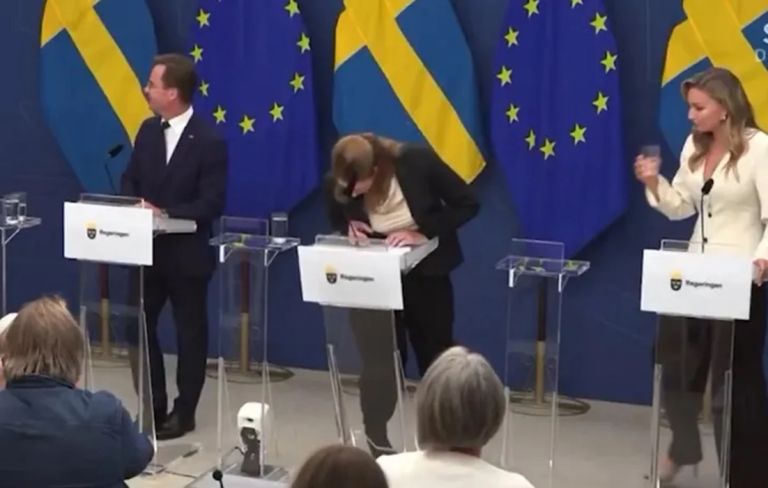 Κατέρρευσε κατά τη διάρκεια συνέντευξης Τύπου η υπουργός Υγείας της Σουηδίας [vid]