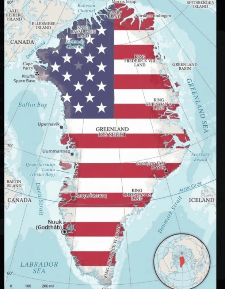 Προκλητικό tweet με τη Γροιλανδία σε χρώματα αμερικανικής σημαίας προκαλεί διεθνείς αντιδράσεις