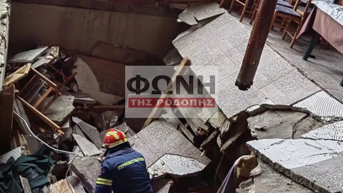 Ροδόπη: Κατέρρευσε πάτωμα εστιατορίου – Στο νοσοκομείο 9 τραυματίες [vid]