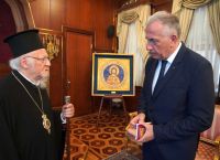 Συνάντηση του Οικουμενικού Πατριάρχη με τον Υφυπουργό Ανάπτυξης της Ελλάδος κ. Σταύρο Καλαφάτη
