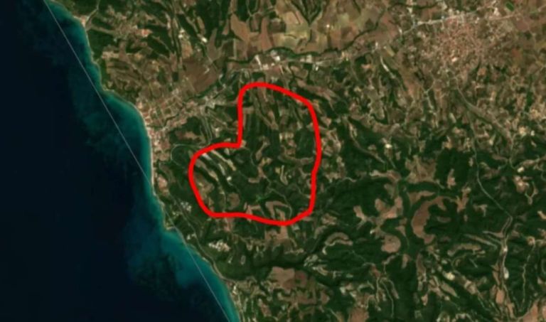 Φωτιά στη Σίβηρη Χαλκιδικής: Στα 2.480 στρέμματα η περίμετρος της καμένης έκτασης, σύμφωνα με το Copernicus